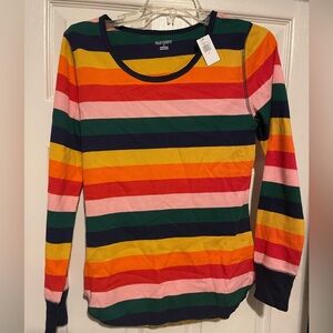 Old navy rainbow Striped Long Sleeve Shirt womens size medium